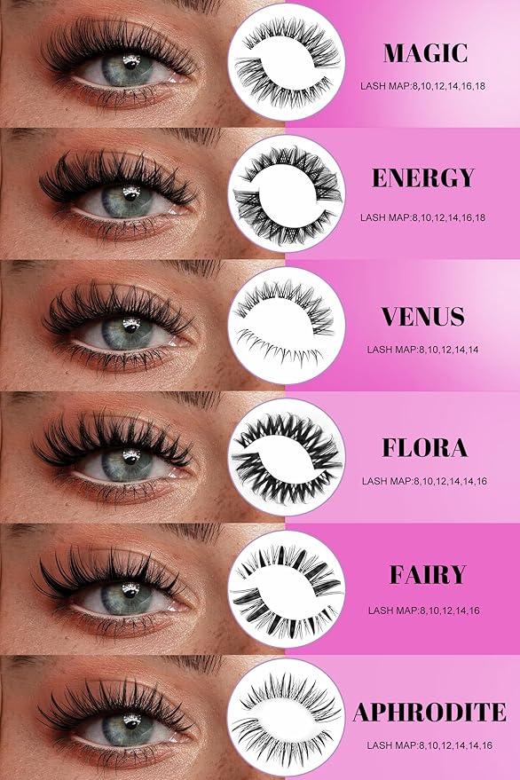Aphrodite Lash Clusters Wispy Natural 8-18mm Eyelash Clusters Extension Kit C Curl - WideSpan DIY False Lash Extensions Spiky Lashes Individual Lashes with Ultra-Thin Invisible Wide Lash Band