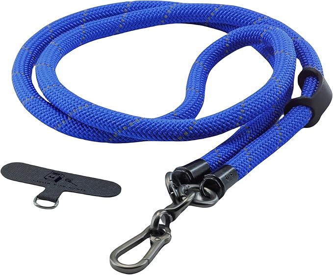 Cell Phone Lanyard Crossbody Rope Around the Neck Wrist Strap for Most Smartphone Case Headset Keychain Offices ID - Navy Reflective