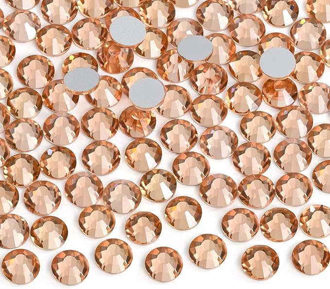 Jollin Glue Fix Crystal Flatback Rhinestones Glass Diamantes Gems for Crafting Nail Art Crafts Decorations Clothes Shoes 2.8mm (ss10 2880pcs, Champagne)