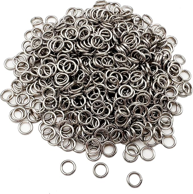 600 Pcs Jump Rings,304 Stainless Steel O Ring,8MM Open/Close Jump Rings,Loop Contactors for Jewelry Making,DIY Crafts, Industrial Repair 1MM Thickness (18 Gauge)