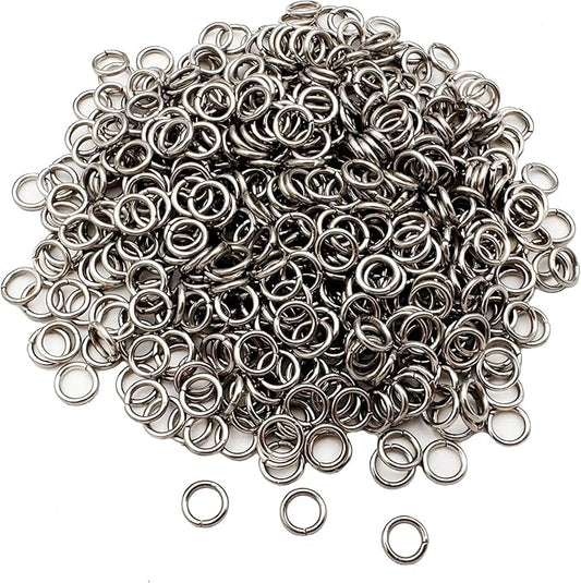 600 Pcs Jump Rings,304 Stainless Steel O Ring,8MM Open/Close Jump Rings,Loop Contactors for Jewelry Making,DIY Crafts, Industrial Repair 1MM Thickness (18 Gauge)