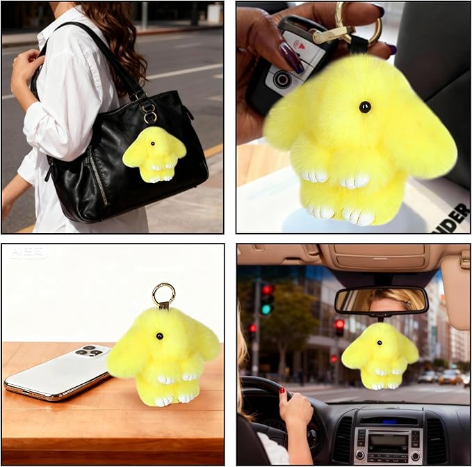 Cute Plush Keychain, Car Pendant, Bag Purse Backpack Charm Accessory, Gift for Girls Women