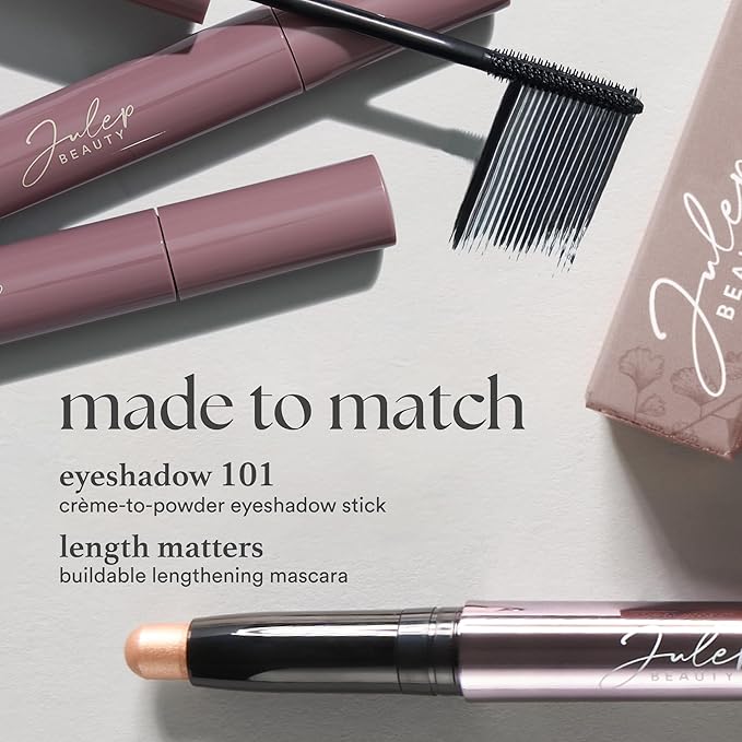 Julep Eyeshadow 101 Cream-to-Powder Waterproof Shadow Stick – Vanilla Matte – Long-Lasting, Crease-Proof, Light-Beige Matte Cream Eyeshadow with Built-in Smudger