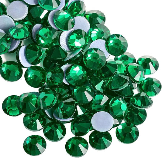 Beadsland Hotfix Rhinestones, 1440pcs Flatback Crystal Rhinestones for Crafts Clothes DIY Decorations, Emerald, SS16, 3.8-4.0mm