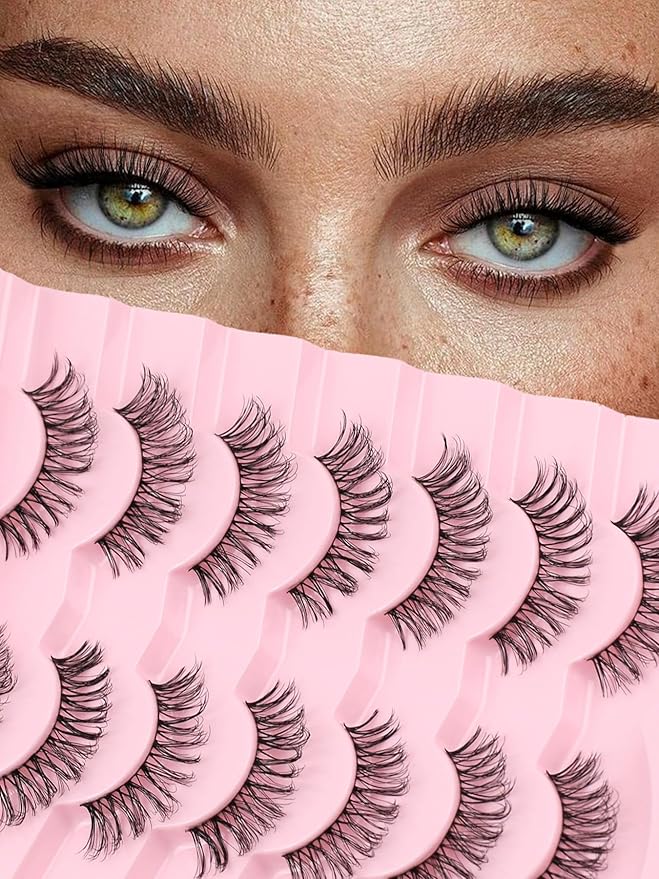Wispy Cat Eye Lashes Natural Look Short Eyelashes C Curl Eye Lash Pack Siligli