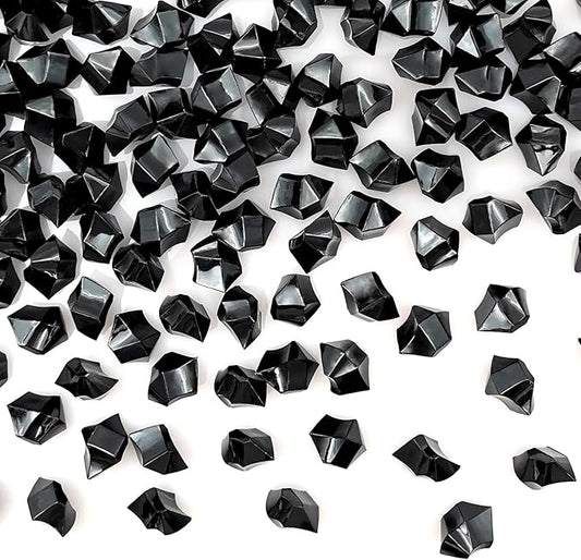 Black Vase Fillers for Home Decor, Fake Crushed Ice Cubes, Vase Fillers, 150 pcs Reusable Fake ice Cubes for Photography Accessories Props Decoration for Wedding
