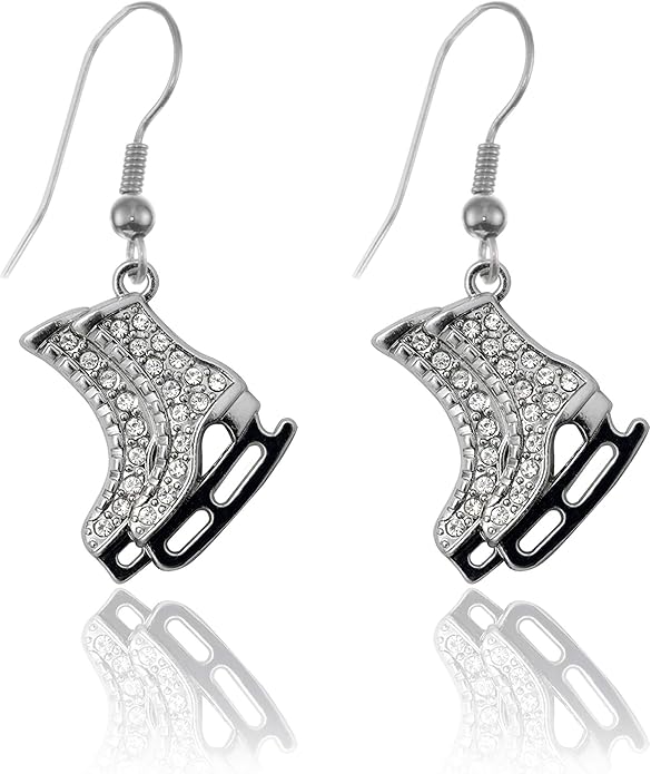 Inspired Silver - Silver Customized Charm French Hook Drop Earrings with Cubic Zirconia Jewelry
