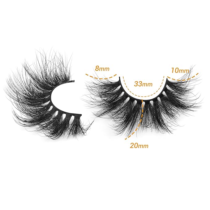 Lashes Mink False Eyelashes Fluffy Wispy Eye Lashes 20MM Long Thick Dramatic Volume Fake Lashes by Focipeysa