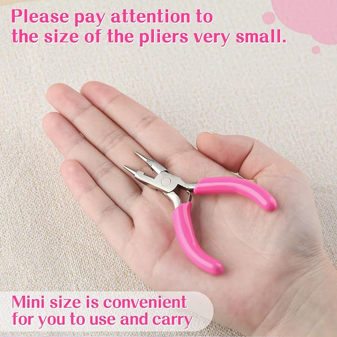 SPEEDWOX 3 Inch Mini Pliers - Round Nose, Wire Looping, Cutter for Jewelry Making & Wire Bending