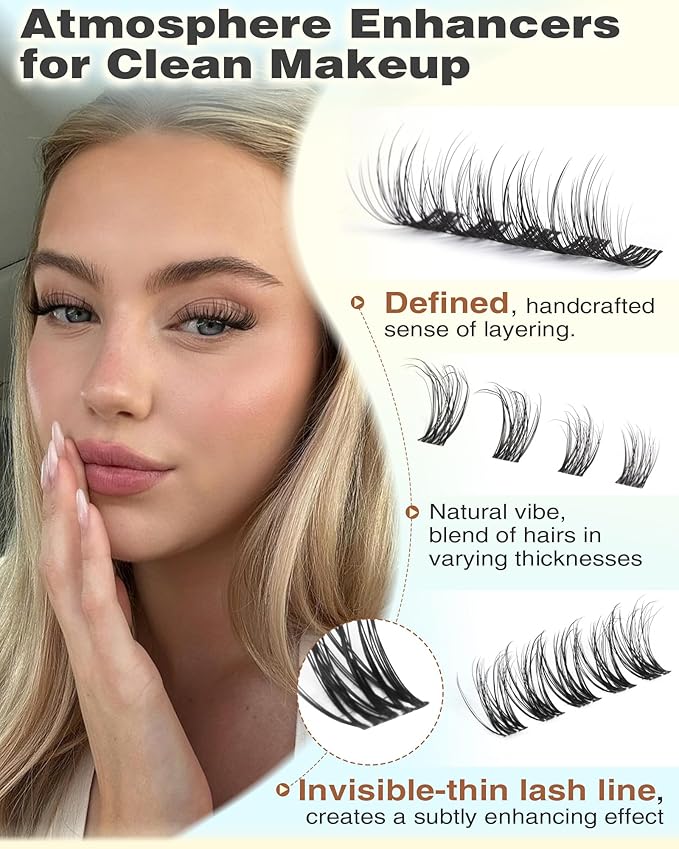 Wispy Lash Clusters Natural Fluffy Cluster Eyelash Extensions 168Pcs Waterproof Individual Lash Extensions10-16mm Eyelashes Clusters for DIY by Goddvenus （CC Curve）