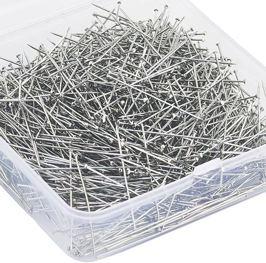 1000 PCS Straight Pins 1.37inch Stainless Steel Flat Head Sewing Pins for Crafts, Fine Satin Dressmaker Pins for Jewelry Making, DIY, Fabric, Quilting(1.37inch)
