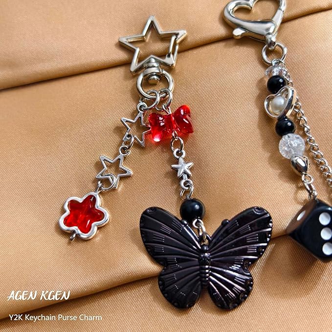Novelty keychains Aesthetic Y2K Keychain Charms Stylish Keychains Accessories for Women Bag Purse Gifts
