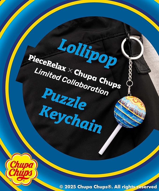 PieceRelax Chupa Chups X 3D Puzzle Keychain 24 Plastic Pieces - Chups My Flavor - Portable Key Ring Unique Gifts