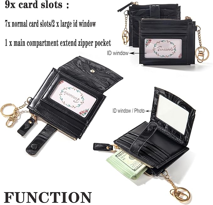 Keychain Wallet Wristlet Small Credit Card Holder Bracelet Key Chain Purse Bangle Tassel Beads Key Rings for Women