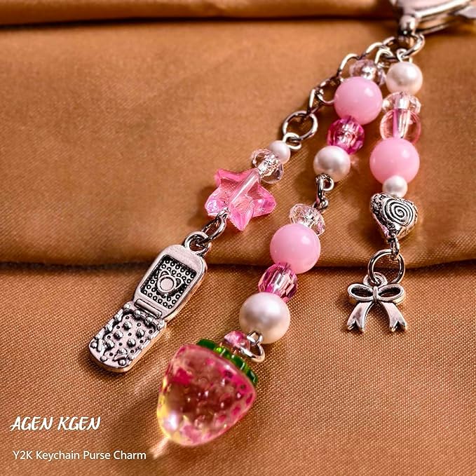 Novelty keychains Aesthetic Y2K Keychain Charms Stylish Keychains Accessories for Women Bag Purse Gifts