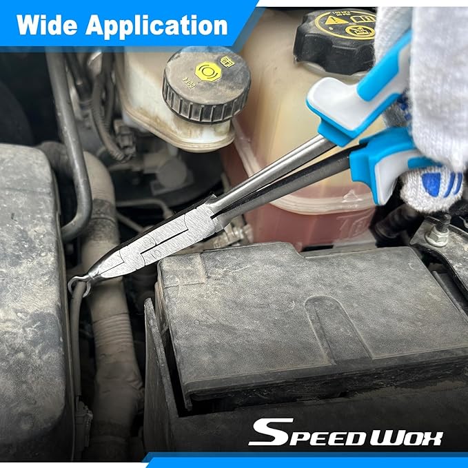 SPEEDWOX 3pcs 13-Inch Long Reach Double Joint Ring Nose Pliers - XL Pivot for Hose Grip 1/3" 3/4" Diameter Removal in Narrow Spaces
