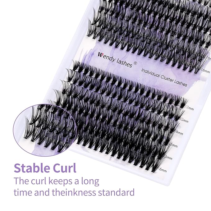 DIY Lash Clusters Natural Wispy: 280Pcs, 30D+40D, Wendy, Ultra-light, Natural, Wispy, Waterproof, Cat Eye, D Curl, 12-16mm Mixed, RR126