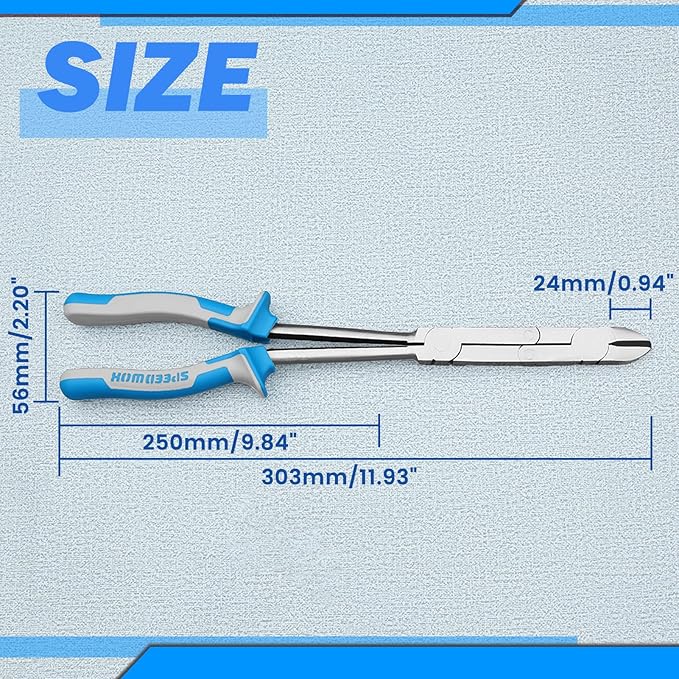 SPEEDWOX 13-Inch Long Reach Double-Joint Side Cutters Dual Pivot Wire Cutting Pliers Extra Long Engineer Pliers