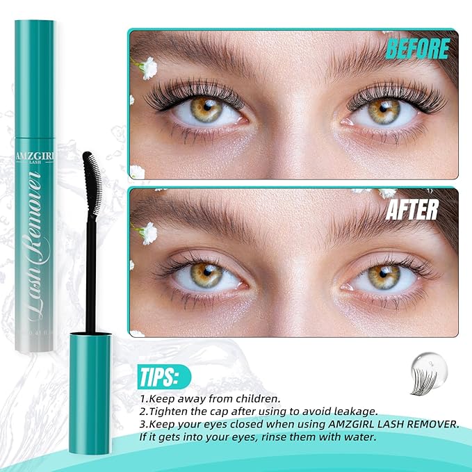 Eyelash Extension Remover 12ML,Lash Cluster Remover For Lash Extensions,Individual Lashes Remover Non Irritating,Diy Eyelashes Clusters Glue Remover Oil,Eye Cleanser For Removal Diy Lash Extensions