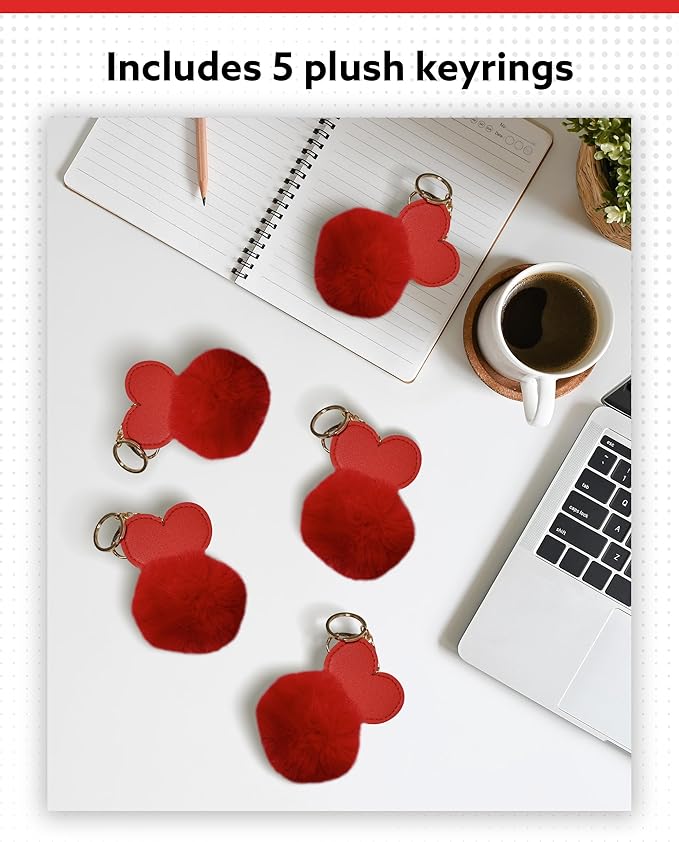 ALPI Super Plush Keychain - Cute Keychain for Bags, Keys, & More - Adorable Purse Charm - Pack of 5