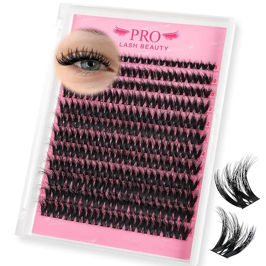 PRO LASHBEAUTY Lash Clusters, Eyelash Clusters 8-18 Mixed Cluster Eyelash Extensions Mixed Lash Extension Reusable Soft & Comfortable (Sunrise,8-16mix)