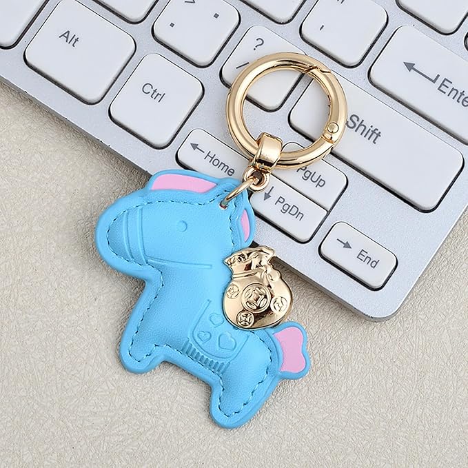 Lucky Pony Keychain Bag Charm, Elegant Leather Horse Accessories Cute Keychains for Women Gift