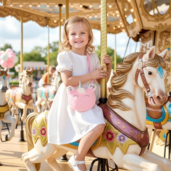 Kids Real Makeup Kit for Girls 3-10 Years Old : Washable Non Toxic Make Up Toys for Toddler Valentines Day Gifts - 17Pcs Vanity Sets with Unicorn Purse for Kid Ages 3 4 5 6 7 8 Birthday Gift - Pink