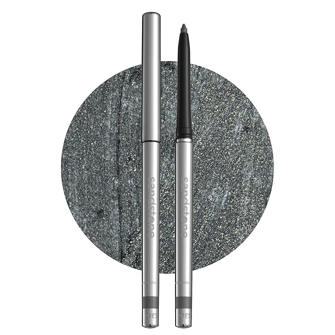 Sandstone Scandinavia Hypoallergenic Waterproof Eyeliner - Fragrance Free Metallic Eye liner - Vegan and Cruelty Free Eye Pencil - Eyeliner Pencil for Sensitive Eyes (Grey Stone)