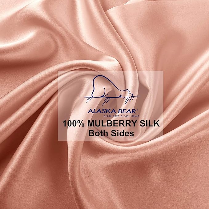 ALASKA BEAR Natural Silk Pillowcase, King (1pc, Dusty Pink)