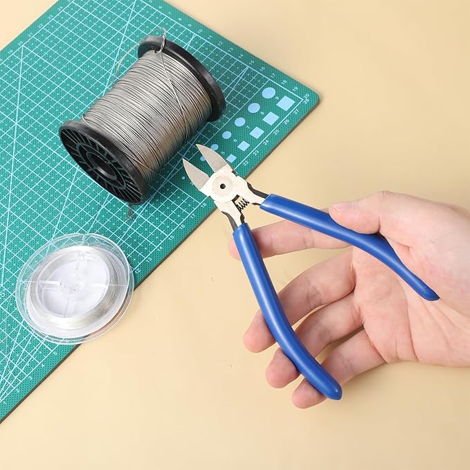 6 inch Wire Cutters Wire Flush Cutter Heavy Duty Wires Cutters with Non-Slip Handle Spring Loaded Side Cutter for Jewelry Making Crafts Electronics Zip Ties DIY Models
