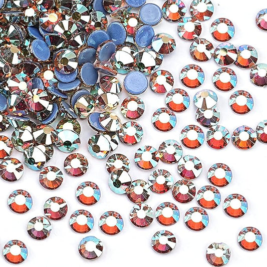 Hot Fix Crystal Flatback Rhinestones Glass Diamantes Gems 8.4mm(40ss 144pcs, Dawnlight)