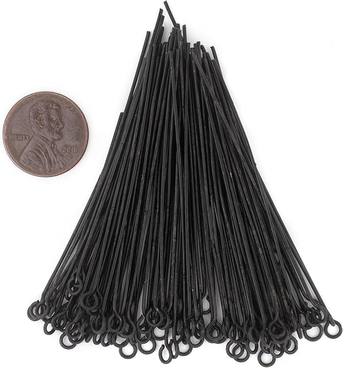 The Bead Chest Midnight Brass 21 Gauge 2.5 Inch Eye Pins (Approx 100 Pieces)
