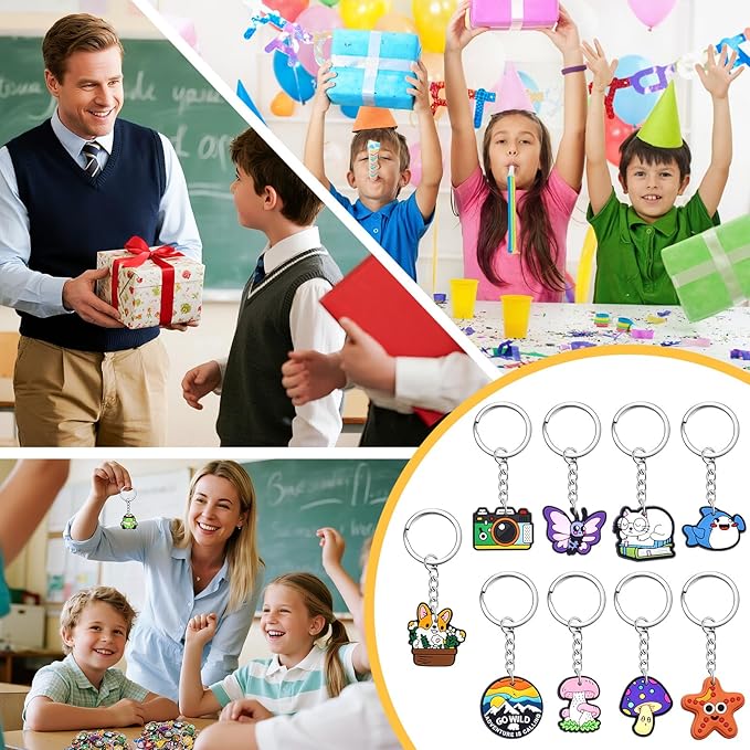 30-200P Cute Keychains for Backpacks Bulk Keychain Charms Decor Bag Accessories Keyring Random Different Key Chains