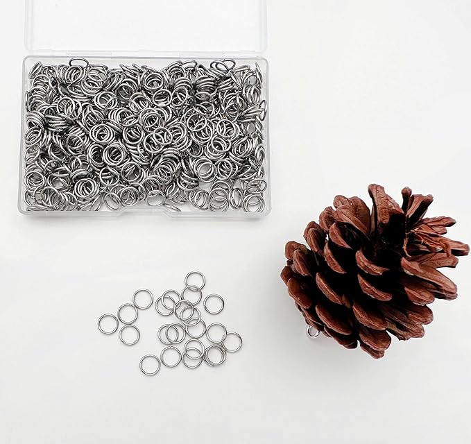 600 Pcs Jump Rings,304 Stainless Steel O Ring,8MM Open/Close Jump Rings,Loop Contactors for Jewelry Making,DIY Crafts, Industrial Repair 1MM Thickness (18 Gauge)