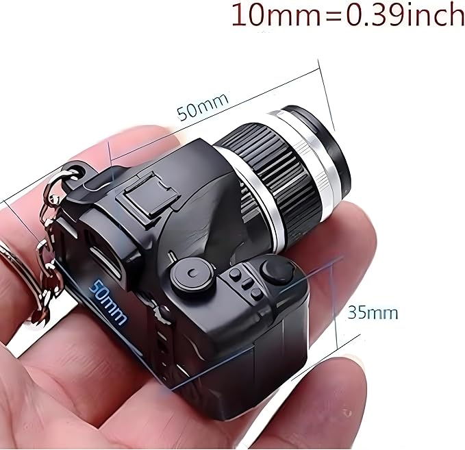 Mini Camera Keychain with Sound, Decorative Key Ring Pendant for Bags and Wallets, Creative Novelty Gift