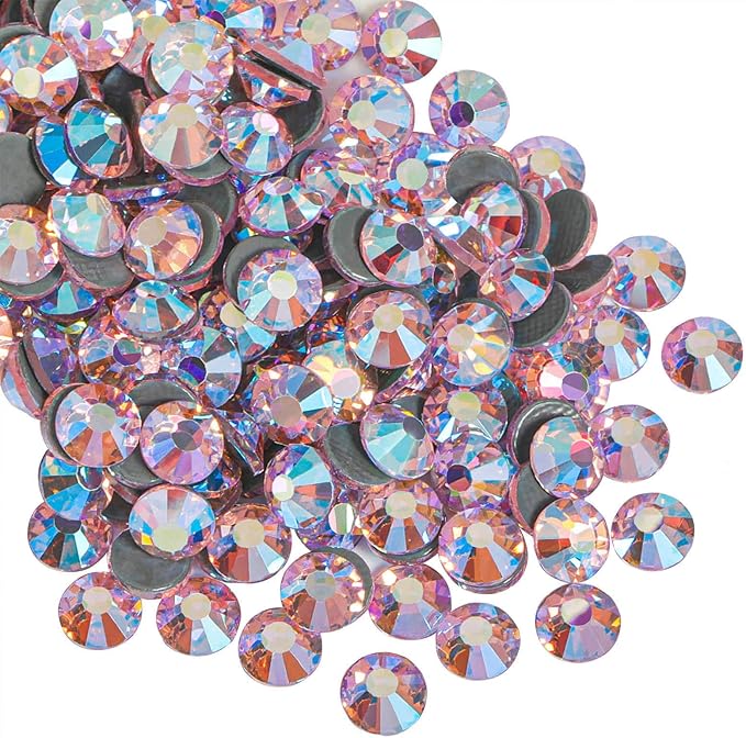 Beadsland Hotfix Rhinestones, 2880pcs Flatback Crystal Rhinestones for Crafts Clothes DIY Decorations, Light Pink AB, SS6, 1.9-2.1mm