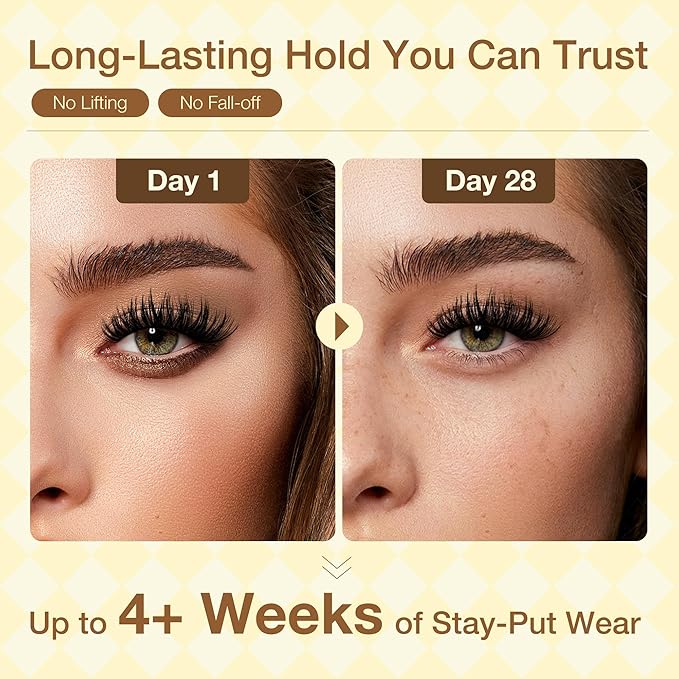 LASHVIEW Upgrade Sensitive Lash Cluster Glue,Strong Hold Cluster Lash Glue Long Lasting 4+ Weeks Waterproof & No Irritation Hypoallergenic Formaldehyde-Free for Open Eyes DIY or Professional (5ML)
