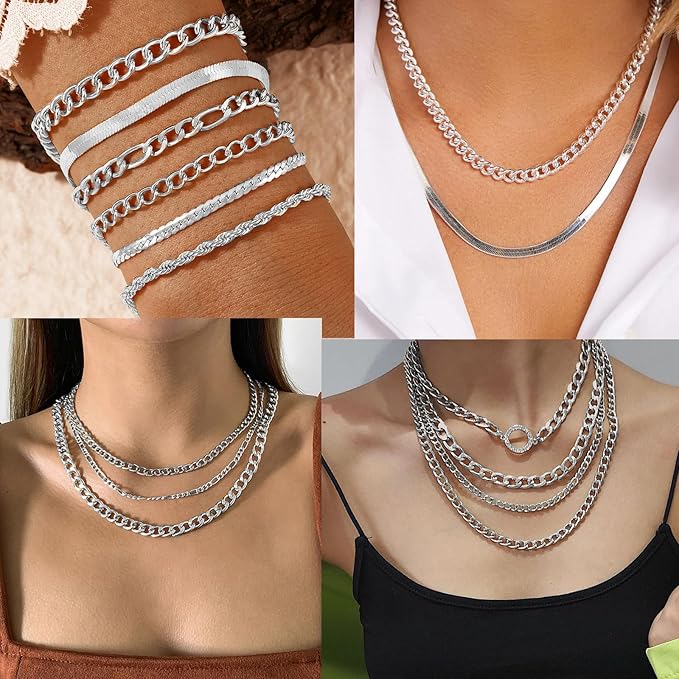 [33ft] Silver Chain for Jewelry Making, 7mm Wide Silver Aluminum Curb Link Chain Roll Bulk for DIY Jewelry Making Craft