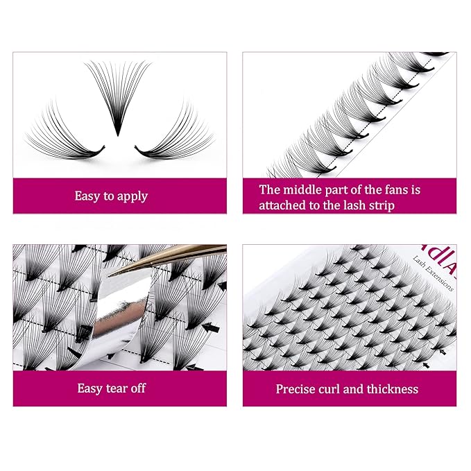 Premade Fans Eyelash Extensions 3D to 20D Pro Point Volume Lash Extensions Premade Lash Extensions Fans Pre Made Volume Lashes Premade Volume Fan Lash Extension (16D-0.07D, 14mm)