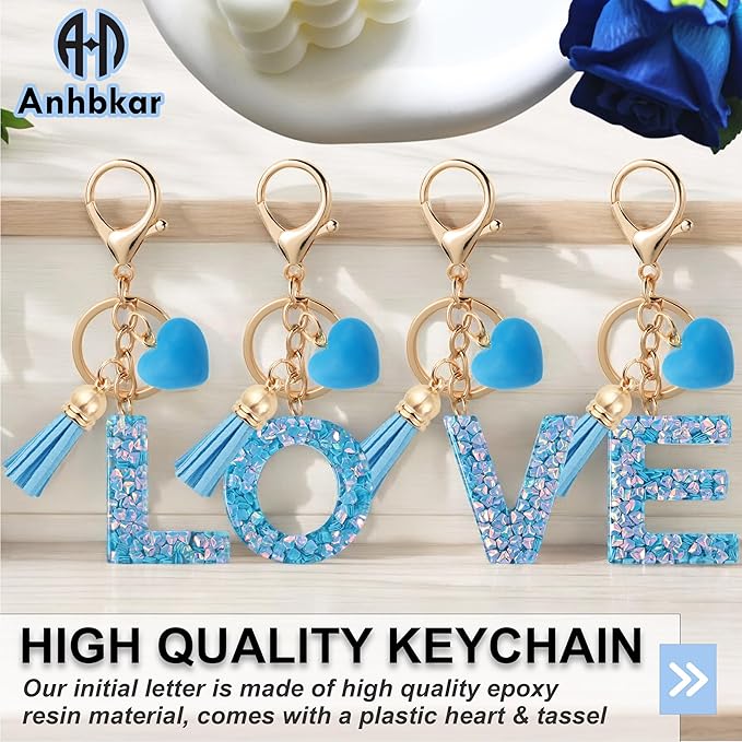 Alphabet Initial Letter Keychain Cute Heart Resin - Letter Keychain for Backpack Charms - Initial Keychains for Women