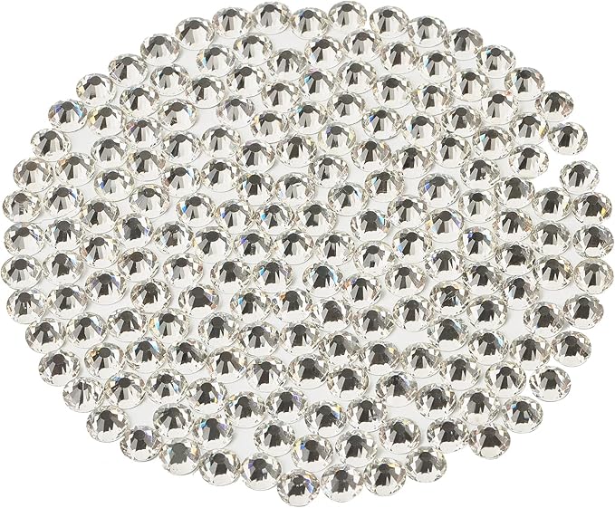 2880pcs Glue Fix Crystal Flatback Rhinestones Glass Diamantes Gems for Nail Art Crafts Decorations Clothes Shoes 2.4mm (ss8, Crystal)