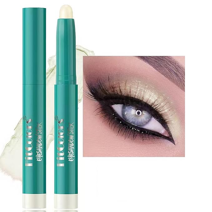 Eyeshadow Stick，eyeshadow pencil，Creamy Twist Up Pencil for Sensitive Eyes, Vegan & Non Toxic | Crease Proof, Long Lasting Makeup (Travel Size, Matte/Shimmer) Gold yellow # 06