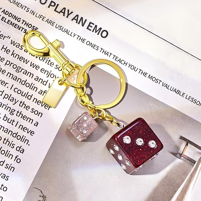 Bag Charms for Handbags-8 Ball Dice Keychain Backpack Charm Purse Dice & Star Charms Women Girl