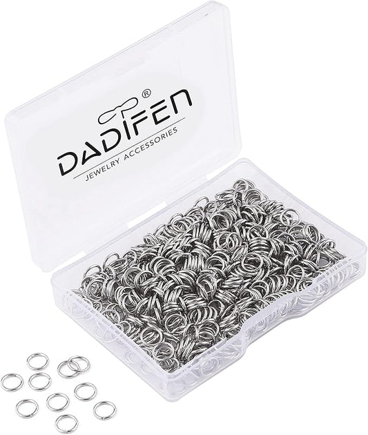 600pcs 304 Stainless-Steel Jump Rings for Jewelry Making Supplies - Silver Open Rings 21Gauge 6mm Boxed Jewelry Findings for DIY Bracelet Earrings Necklace Connectors