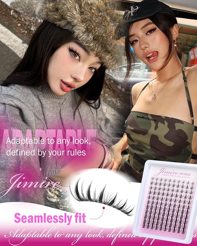 Manga Lash Clusters Natural Look Wispy Lashes Clusters Anime D-Curly Cluster Eyelash Extensions 110 Pcs 8-16MM Fairy Individual Cluster Lashes Wet-Look Lash Extensions
