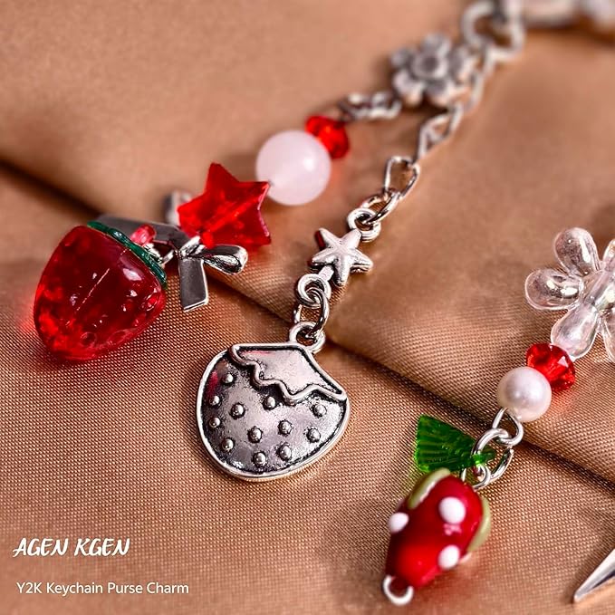 Novelty keychains Aesthetic Y2K Keychain Charms Stylish Keychains Accessories for Women Bag Purse Gifts