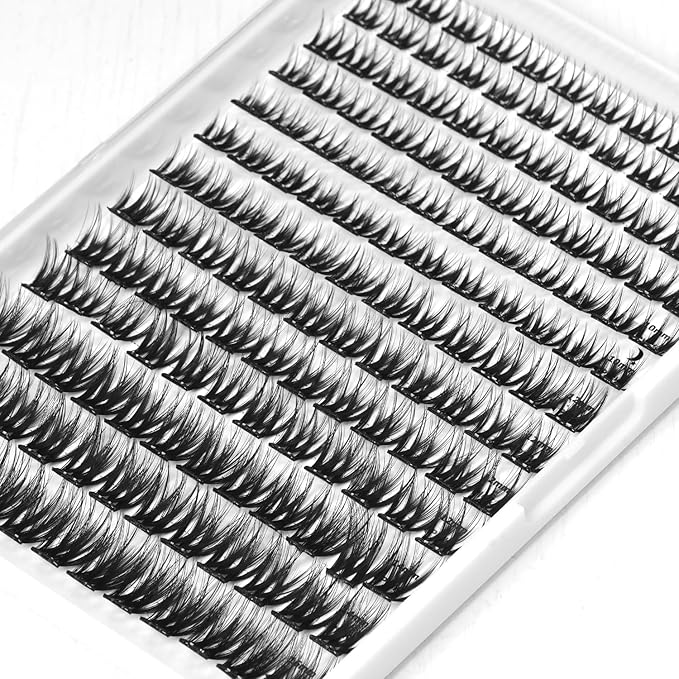 Madam Fifi 156 PCS Self-Adhesive Lash Clusters – No Glue Needed, Sticky Strip Individual Lashes for DIY Lash Extensions, Natural Look, Super Hold