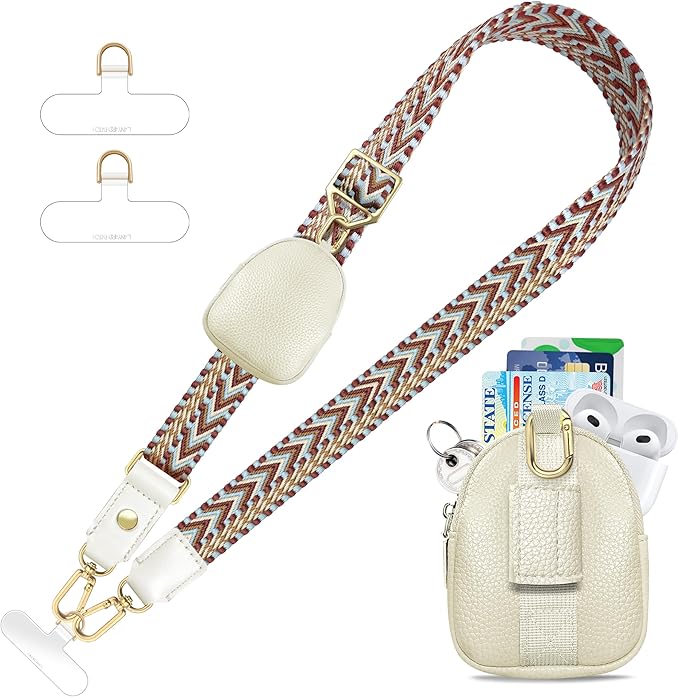 UKON Phone Lanyard Crossbody Phone Strap Widen Neck Strap Adjustable Shoulder Strap with Premium Hardware Hook Bag Strap (Red)