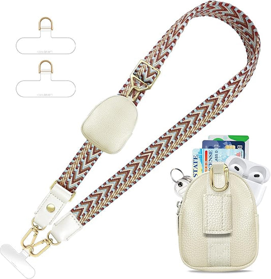 UKON Phone Lanyard Crossbody Phone Strap Widen Neck Strap Adjustable Shoulder Strap with Premium Hardware Hook Bag Strap (Red)