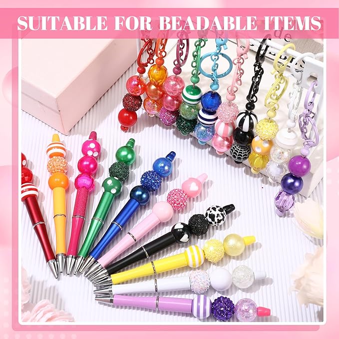 100 Pcs 20mm Rhinestone Bubblegum Beads for Pens Mixed Crystal Resin Chunky Beads for DIY Craft Keychain Necklace Bracelet Jewelry Making(Mix Color)